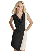 Dkny Women's Crepe Colorblocked Side-Belt Sheath Dress