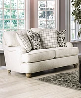Furniture of America 65" Stacy 2-Seater Pleated Arm Loveseat