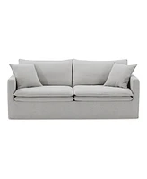 Furniture of America 84" Linen Maddy Narrow Track Arm Sofa