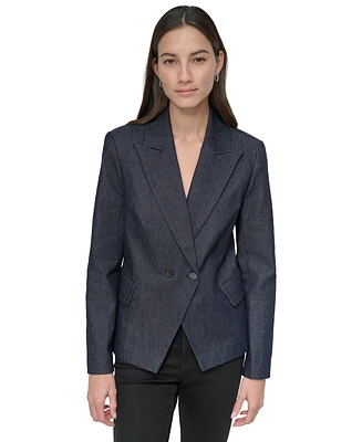 Dkny Jeans Women's Double-Breasted Denim Blazer - DDN