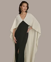 Donna Karan New York Women's V-Neck Cape-Overlay Dress