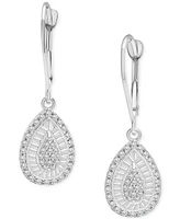 Diamond Cluster Pear-Shape Drop Earrings (1/2 ct. t.w.) in 14k White Gold, Exclusively at Macy's