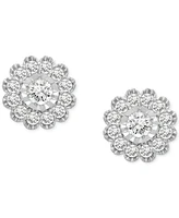 Diamond Halo Stud Earrings (1/2 ct. t.w.) in 14k White Gold, Created for Macy's