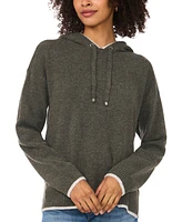 Vince Camuto Women's Tipped-Trim Pullover Hoodie Sweater