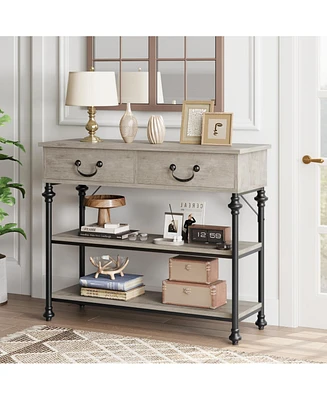 gaomon Console Tables for Entryway, Small Entryway Table with 2 Drawers