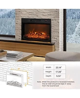 Sugift 18/23 Inch Electric Fireplace Inserted with Adjustable Led Flame-23 inches