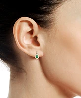 Lab Grown Emerald (1/2 ct. t.w.) & Diamond (1/10 Pear Drop Earrings 14k Gold (Also Ruby Sapphire)