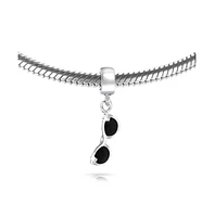 Bling Jewelry Black Movie Star Sunglasses Glass Charm Bead Bracelets