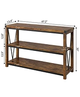 gaomon Farmhouse Entryway Table,47 Inch Narrow Long Console Table with Storage