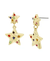 Steve Madden Faux Stone Star Drop Earrings