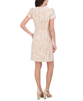 Vince Camuto Women's Jewel-Neck A-Line Boucle Dress