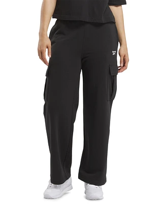 Reebok Women's Identity Mid-Rise Fleece Cargo Sweatpants