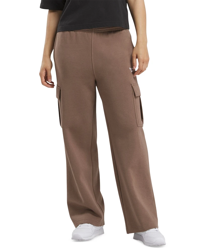 Reebok Women's Identity Mid-Rise Fleece Cargo Sweatpants