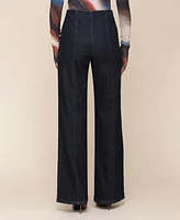 Avec Les Filles Women's Zip-Front Wide-Leg Jeans