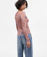 Hugo Printed Mesh Blouse