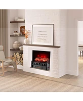 Sugift 20 Inch Electric Fireplace Heater with Realistic Birchwood Ember Bed