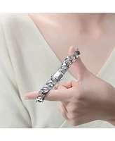 Men's Sterling Silver Iced Out Cubic Zirconia Miami Cuban Chain Bracelet