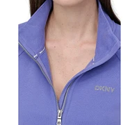 Dkny Sport Women's Studded-Logo Half-Zip Sweatshirt