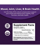 Nature's Craft Sam-e 200 mg Capsules, S-Adenosyl Methionine Supplement for Natural Relaxing Mood Boost Brain Support and Liver Detox Cleanse, Nature's
