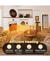 Sugift 23 Inch Electric Fireplace Insert Fireplace Heater with Adjustable Flame Color