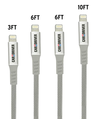 4-Pack Lightning Cables, Mfi Certified, Tangle-Resistant Braided Nylon