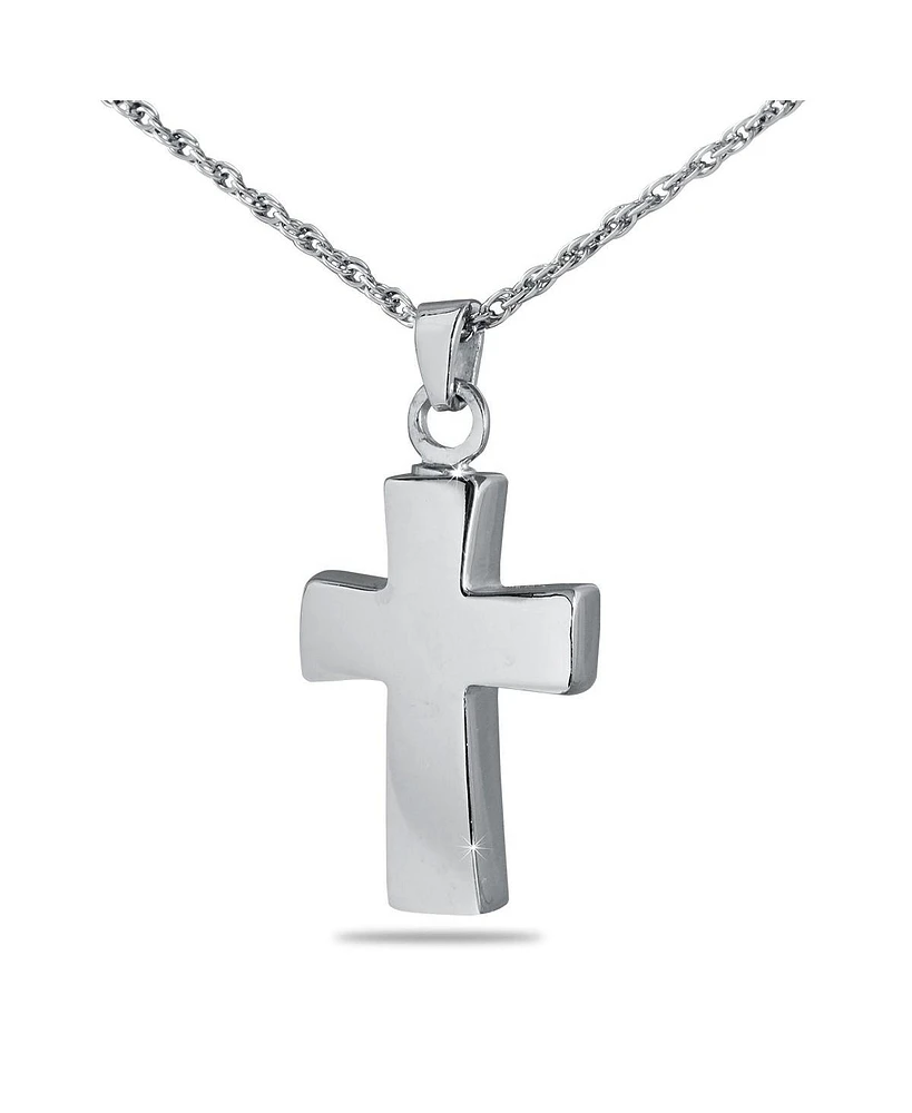 Sterling Silver Cross Cremation Pendant with 18 inch Necklace