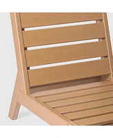 WestinTrends Outdoor Hdpe Deep Seating Modular Armless Patio Teak Chair with Cushions