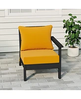 WestinTrends Outdoor Patio Hdpe Right Arm Facing Sectional Corner Club Chair with Patio Cushions