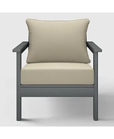 WestinTrends Outdoor Modern Hdpe Patio Club Chairs with Deep Seat Cushions (Set of 2