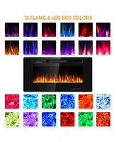 Sugift 36 Inch Ultra Thin Wall Mounted Electric Fireplace