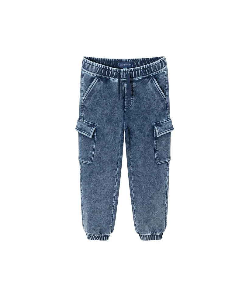 Andy & Evan Big Boys Toddler/Child Faux Denim French Terry Jogger