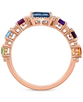 Effy Multi-Gemstone (1-5/8 ct. t.w.) & Diamond (1/5 ct. t.w.) Ring in 14k Rose Gold