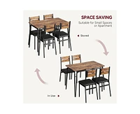 Dining Table for 2, Small and Chairs Set of Square Dinette Dinner Set, 3 Piece Kitchen & Room Sets Space, A