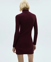 Mango Women's Short Turtleneck Knitted Dress