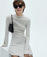 Mango Women's Perkins-Neck Knitted Dress