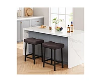 gaomon Counter Height Bar Stools Set of 2, 24 Inch Barstools for Kitchen Island Counter, Upholstered Padded Barstools with Curved Surface