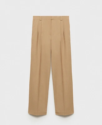 Mango Women's Pleated Straight-Fit Pants