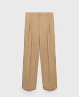 Mango Women's Pleated Straight-Fit Pants