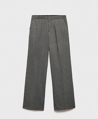 Mango Women's Flecked Pleated Trousers