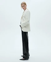 Mango Women's Straight Snakeskin-Effect Pants