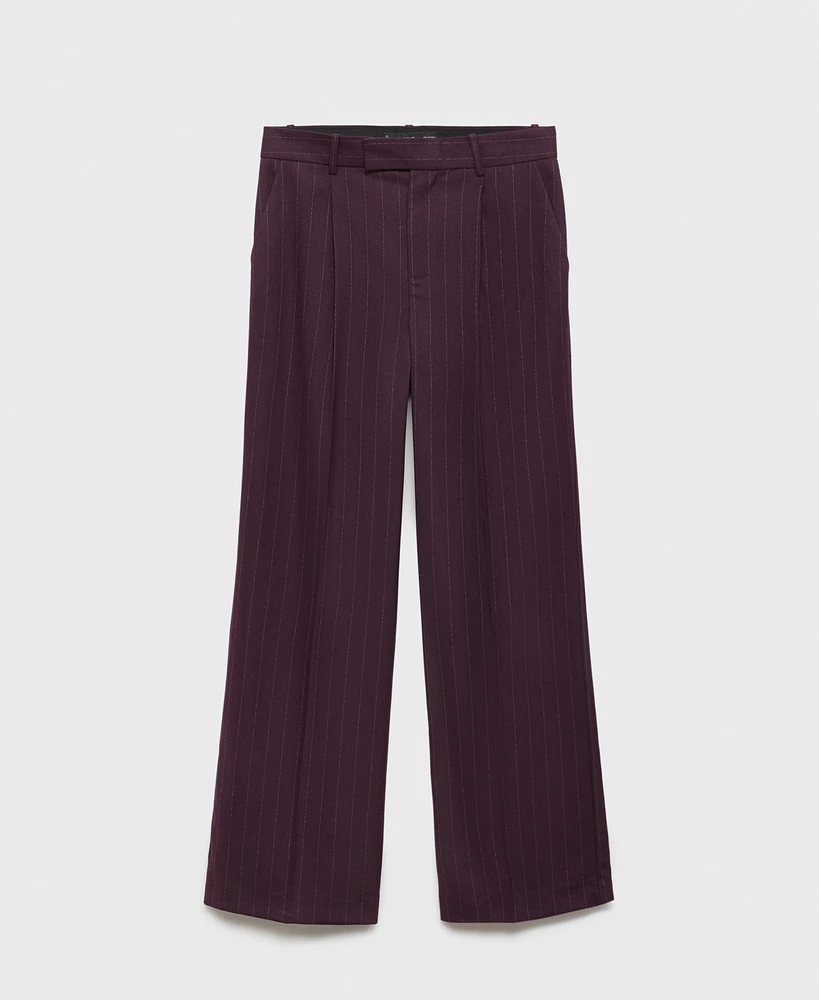 Mango Women's Pinstripe Pleated Pants