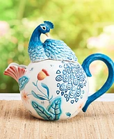 Fitz and Floyd Gracie Teapot with Peacock Lid