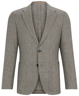 Boss by Hugo Men's Checked Silk and Slim-Fit Jacket