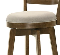 The Pop Home 20.5" Walnut Back Counter Stool,Swivel Bar Chair with Upholstered Seat (1PK)-The Pop Home