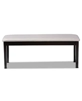 Baxton Studio Teresa Modern Contemporary Transitional Grey Fabric Upholstered Dark Brown Finished Wood Dining Bench