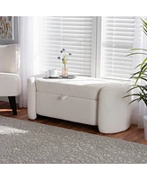 bali & pari Baxton Studio Oakes Modern and Contemporary Ivory Boucle Upholstered Storage Bench