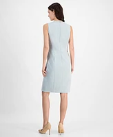 Anne Klein Women's Sleeveless V-Neck Slit-Hem Dress