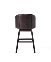 The Pop Home Set of 2 Swivel Barstools with Nailhead Trim,30.25” Seat Height for Kitchen and Bar-The