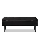 Baxton Studio Caine Modern and Contemporary Velvet Fabric Upholstered and Dark Brown Finished Wood Storage Bench