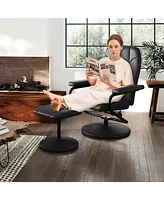 Gouun Swivel Lounge Chair Recliner with Ottoman